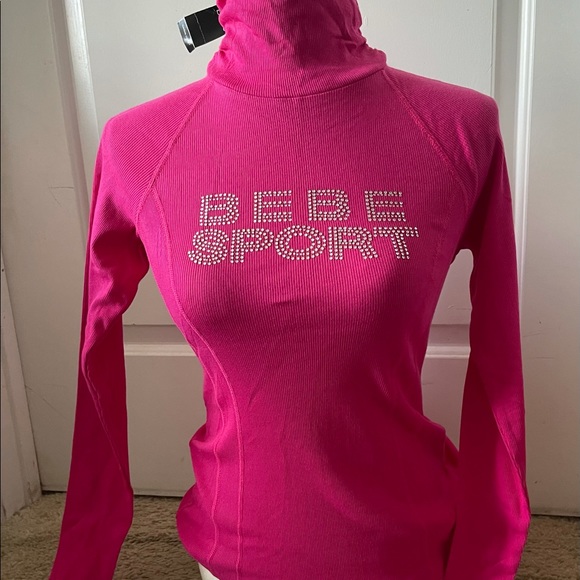 Bebe Sport seamed shirred turtleneck sweater - Picture 4 of 7